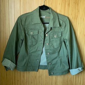 Olive Green Denim Jacket